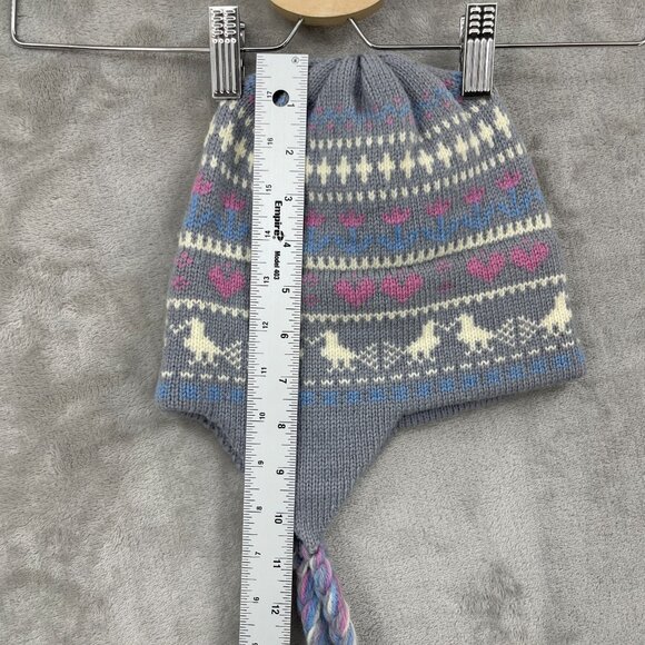 Stowe Woolens Vintage Women's Wool Knit Beanie Ski Winter Ducks Hearts USA Made - Picture 11 of 11